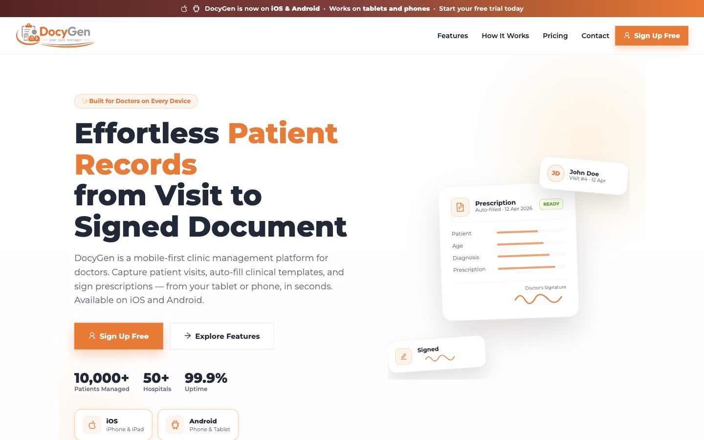 DocyGen clinic management app